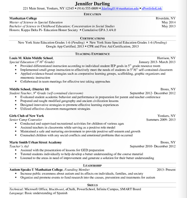 Resume sample