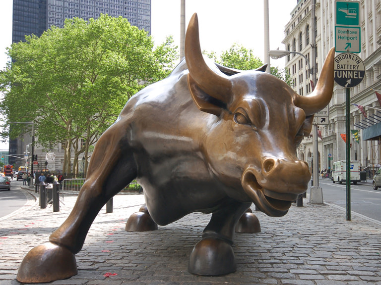Famed bull statue near the New York Stock Exchange.