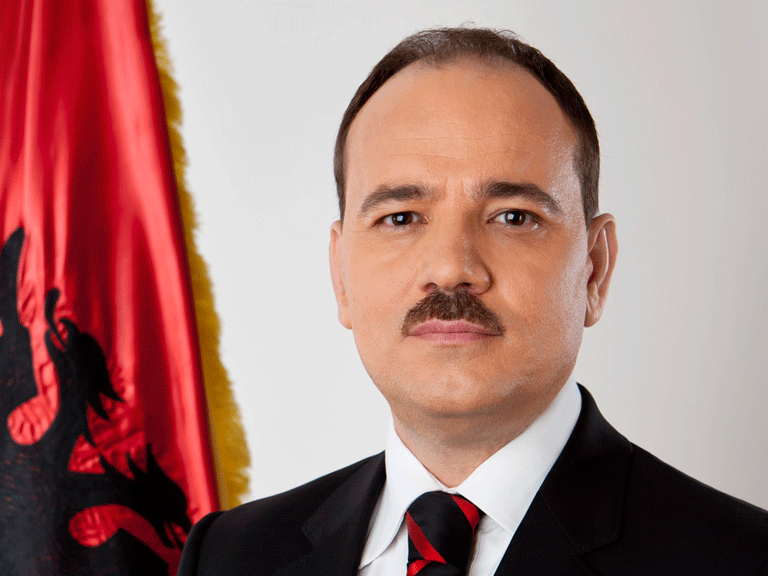Headshot of Albanian president Bujar Nishani.