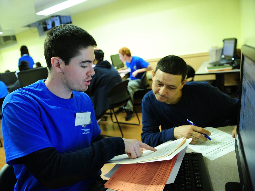 Student filing taxes