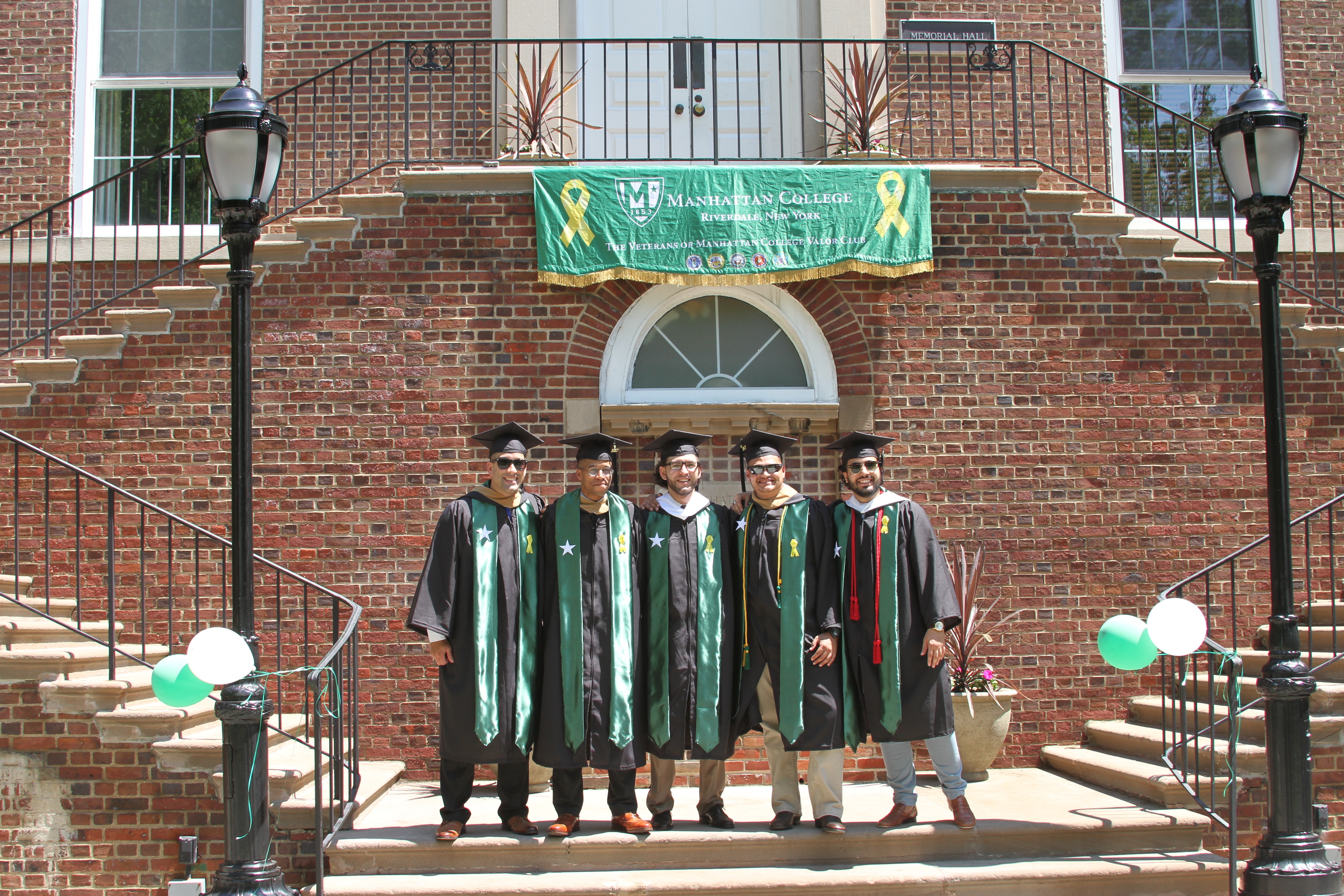 Student veterans at graduation