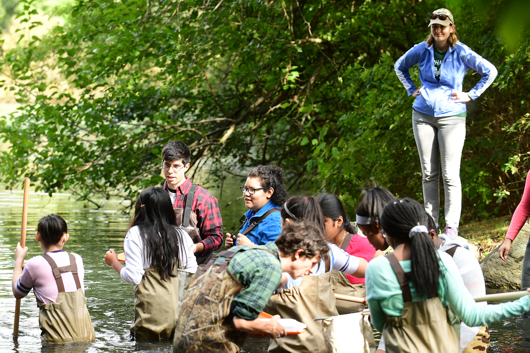 Jessica Wilson '08 oversees Estuary Day in Van Cortlandt Park.