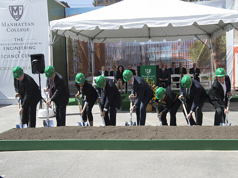 Groundbreaking photo at Higgins Engineering and Science Center