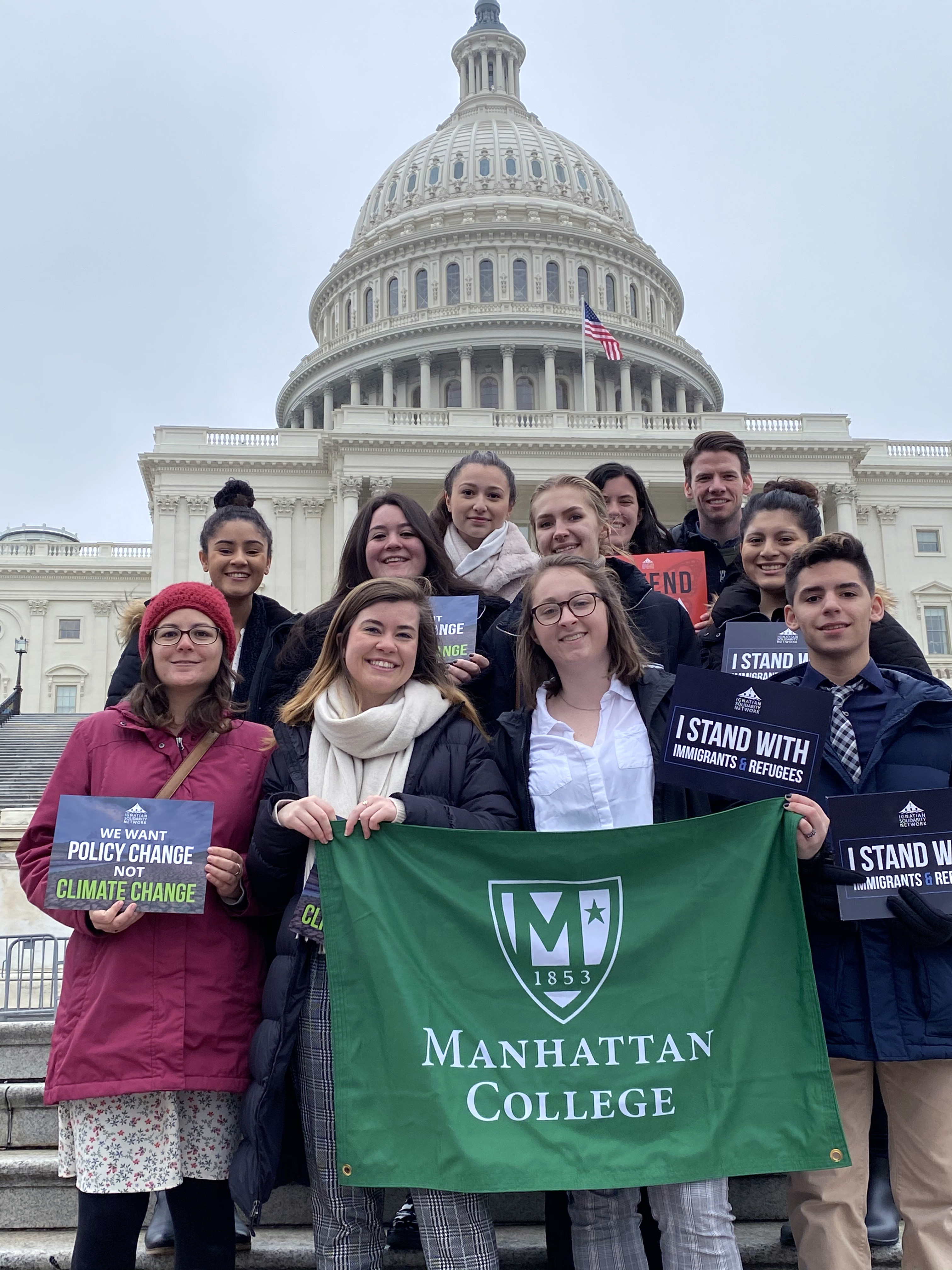 Manhattan College students in front of US capitol