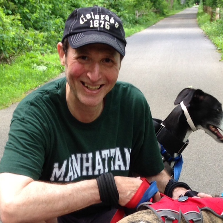 Mitchell Aboulafia posing with dog