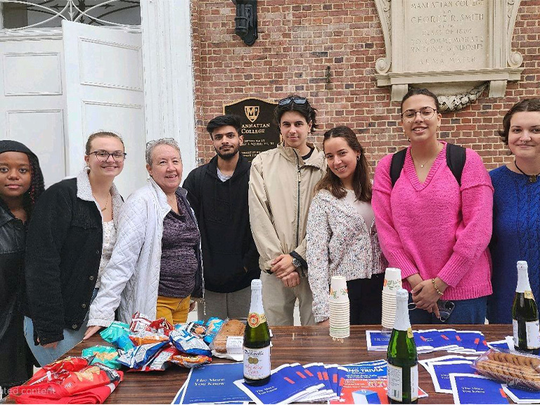 Photo of Manhattan University Students participating in the ALL IN Challenge for Student Voting