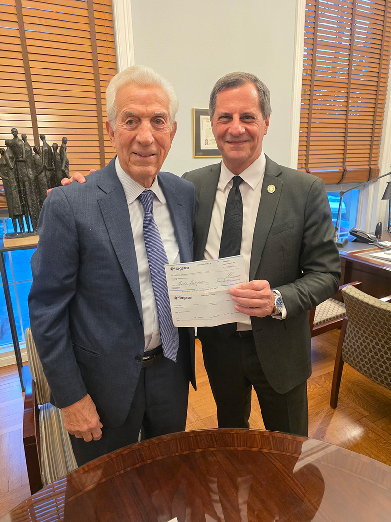 Image of Ambassador Charles A. Gargano ’79 and Manhattan University President Frederick Bonato, Ph.D.